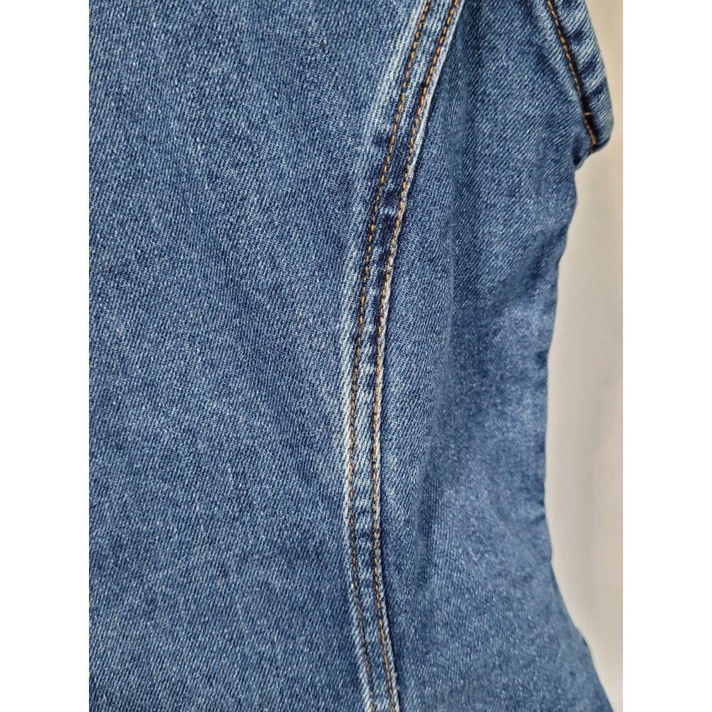 Poetic License Women's Vintage Denim Vest Size L Embellished Button Southwestern - Picture 6 of 15